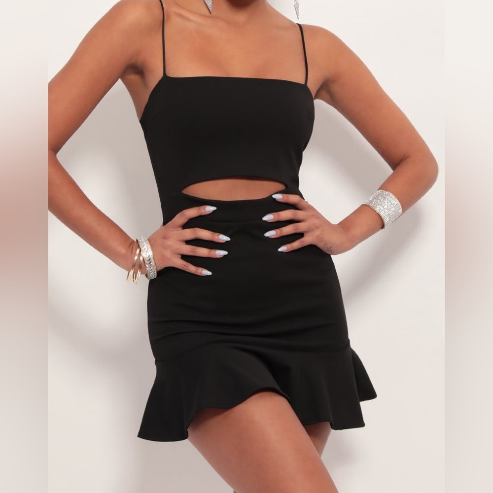 Lucy In the Sky Cut-Out Mini Dress, Black, M